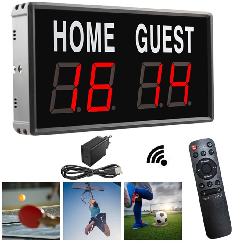 Table Tennis Score - 4-Digit LED Electronic Scoreboard Score Keeper